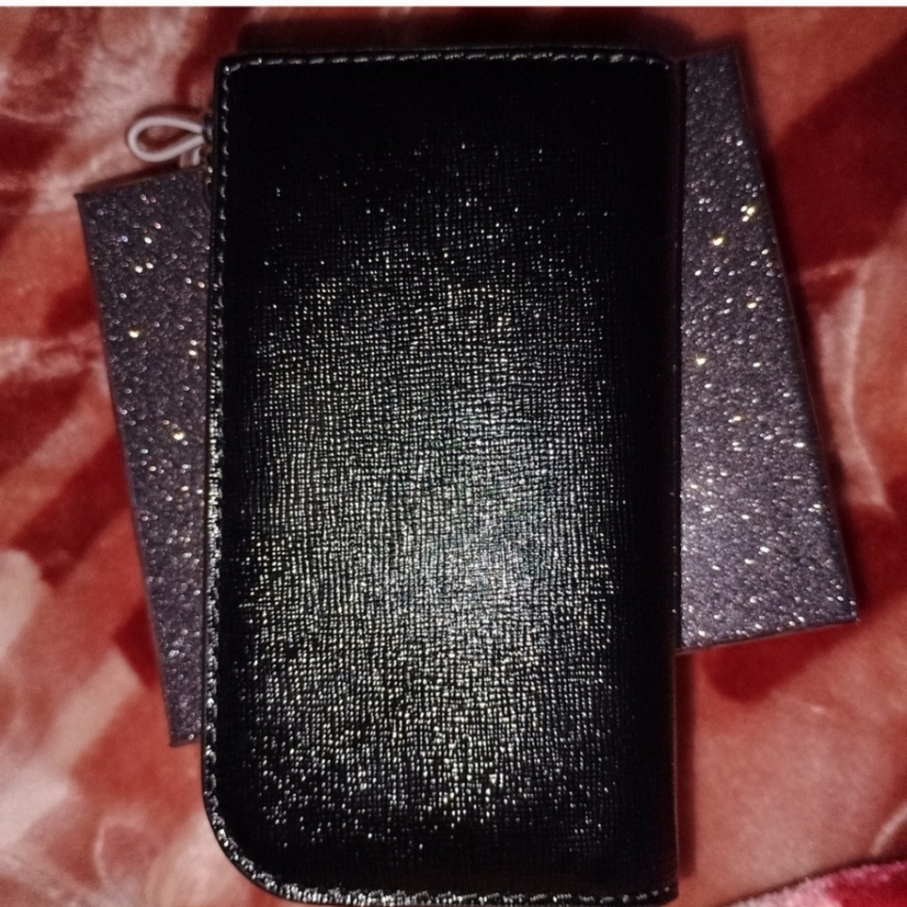 Kate Spade Novelty , billfold, wallet, Cat Black Whiskers Saffaino Leather - Picture 2 of 6
